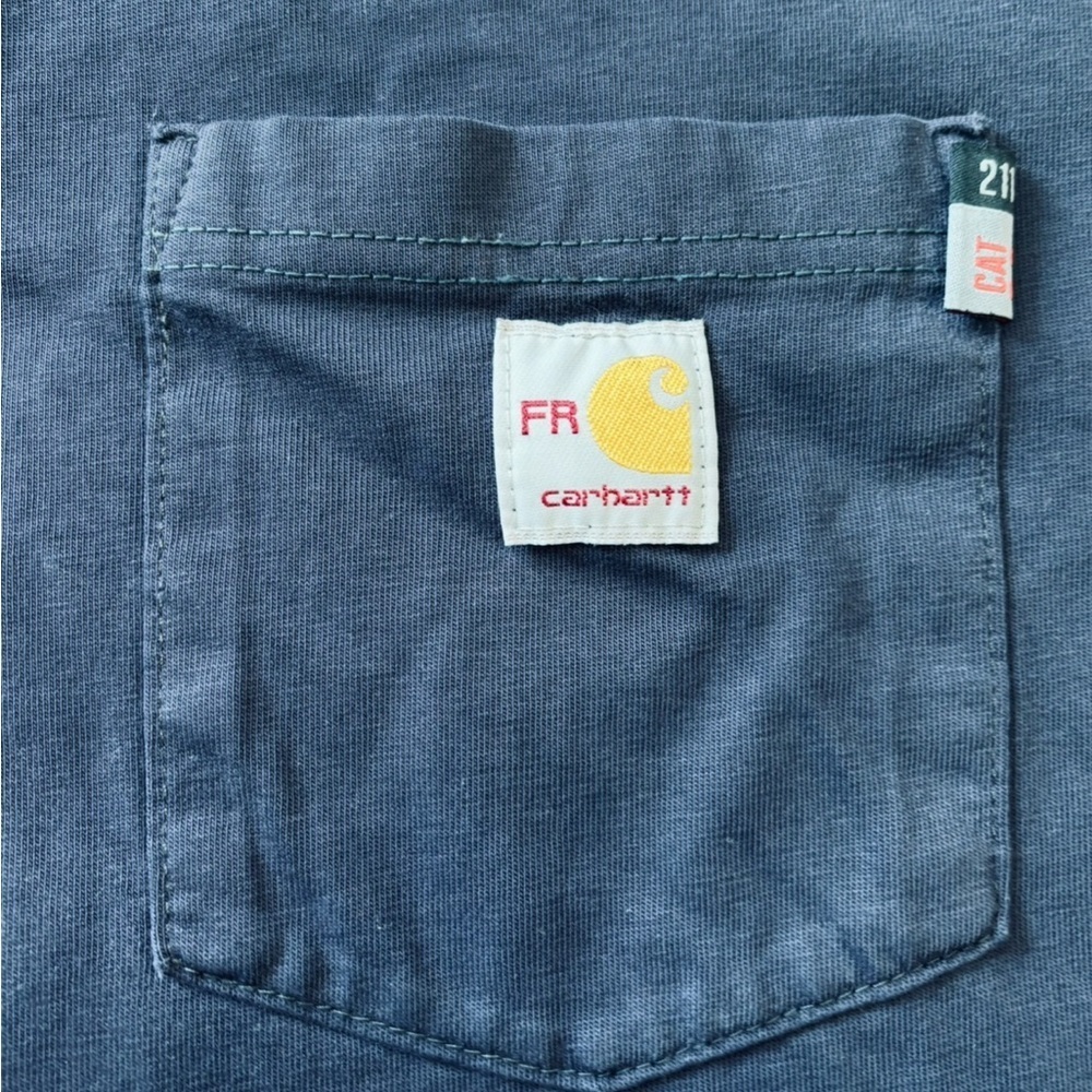 Carhartt Men's Heavyweight Navy Blue Workwear Pocket T-Shirt Size XL Tall - Picture 4 of 10